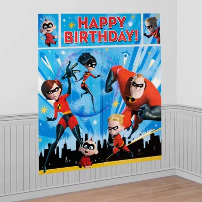 PartyCity Incredibles 2 Scene Setter with Photo Booth Props