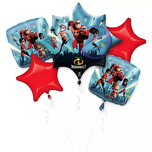 PartyCity Incredibles 2 Balloon Bouquet 5pc