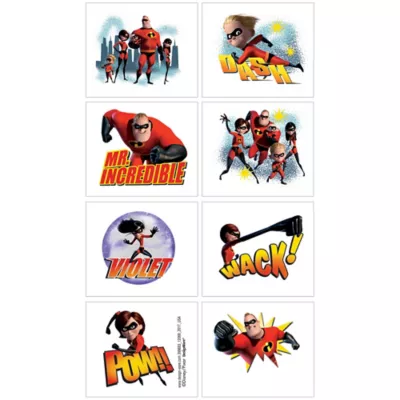  PartyCity Incredibles 2 Tattoos 1 Sheet