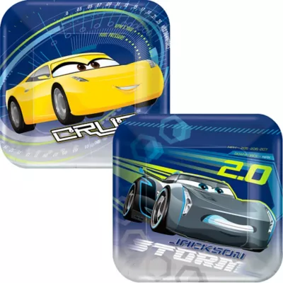  PartyCity Cars 3 Dessert Plates 8ct