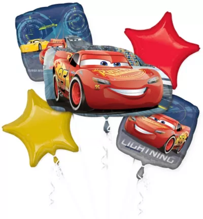 PartyCity Cars Balloon Bouquet 5pc