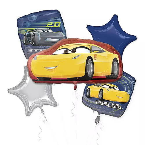 PartyCity Cars 3 Balloon Bouquet 5pc
