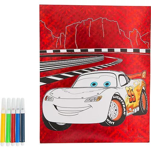 PartyCity Prismatic Cars Coloring Sheet with Markers