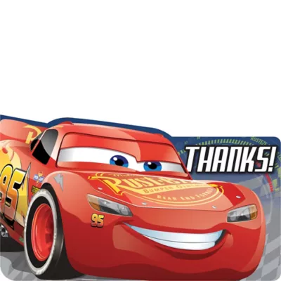 PartyCity Cars 3 Thank You Notes 8ct