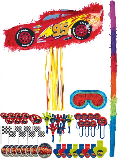 PartyCity Lightning McQueen Car Pinata Kit with Favors - Cars 3