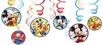 PartyCity Mickey Mouse Swirl Decorations 12ct