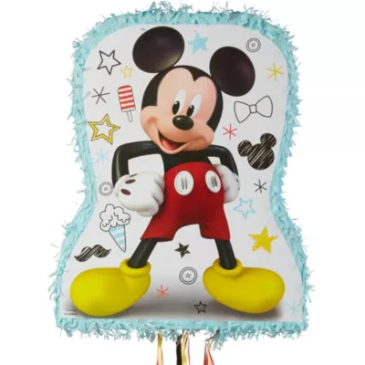 PartyCity Pull String Light Blue Mickey Mouse Pinata