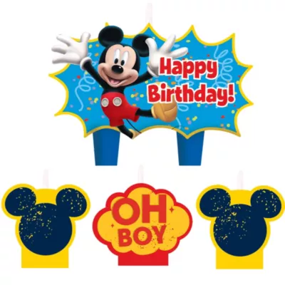 PartyCity Mickey Mouse Birthday Candles 4ct