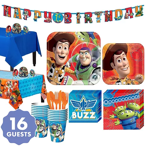 PartyCity Toy Story Tableware Party Kit for 16 Guests