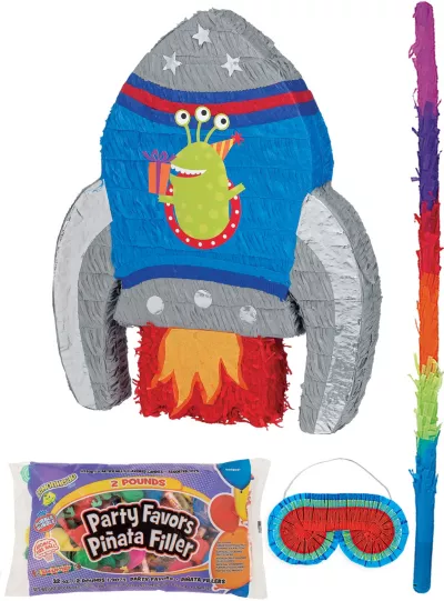 PartyCity Alien Spaceship Pinata Kit with Candy & Favors