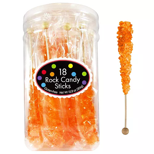 PartyCity Orange Rock Candy Sticks 18pc