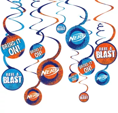 PartyCity Nerf Swirl Decorations 12ct