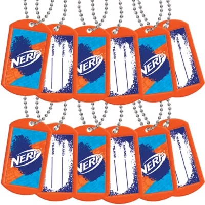 PartyCity Nerf Dog Tag Necklaces 12ct