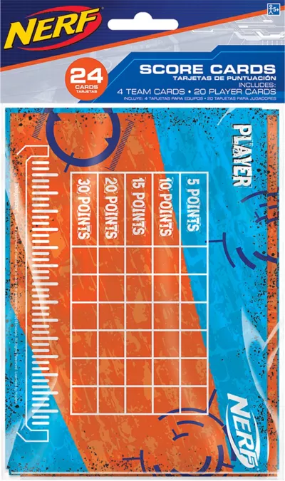 PartyCity Nerf Score Cards 24ct