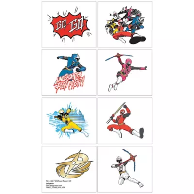  PartyCity Power Rangers Ninja Steel Tattoos 1 Sheet