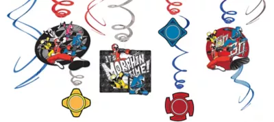  PartyCity Power Rangers Ninja Steel Swirl Decorations 12ct