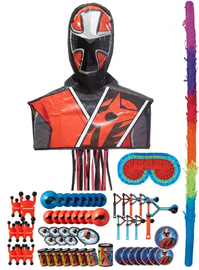 PartyCity Ninja Steel Red Pinata Kit with Favors - Power Rangers Ninja Steel