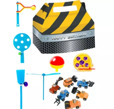 PartyCity Construction Basic Favor Kit for 8 Guests