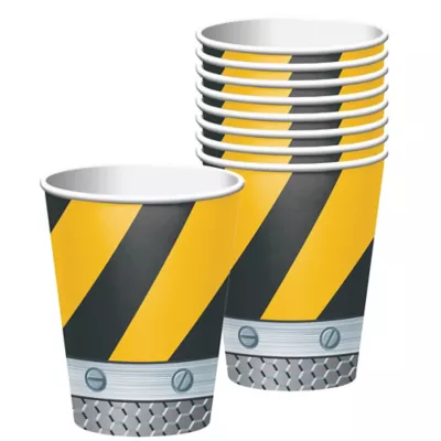 PartyCity Construction Zone Cups 8ct