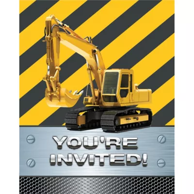PartyCity Construction Zone Invitations 8ct