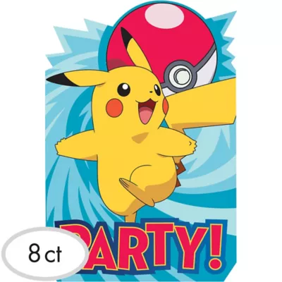 PartyCity Pokemon Core Invitations 8ct