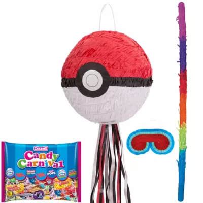 PartyCity Pull String Pokeball Pinata Kit - Pokemon