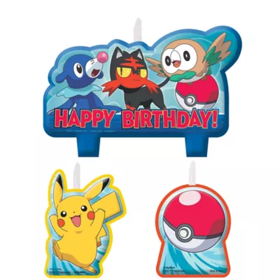 PartyCity Pokemon Core Birthday Candles 4ct