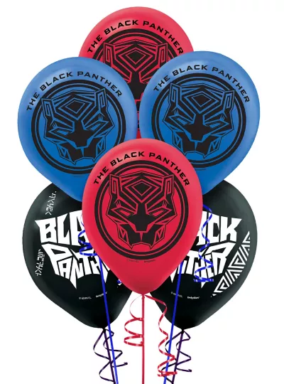 PartyCity Black Panther Balloons 6ct