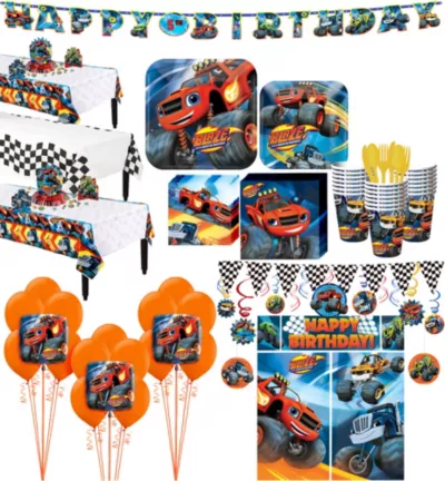 PartyCity Blaze and the Monster Machines Tableware Ultimate Kit for 24 Guests