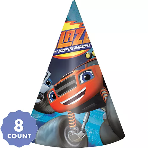 PartyCity Blaze and the Monster Machines Party Hats 8ct