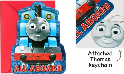  PartyCity Premium Thomas the Tank Engine Invitations with Keychains 8ct