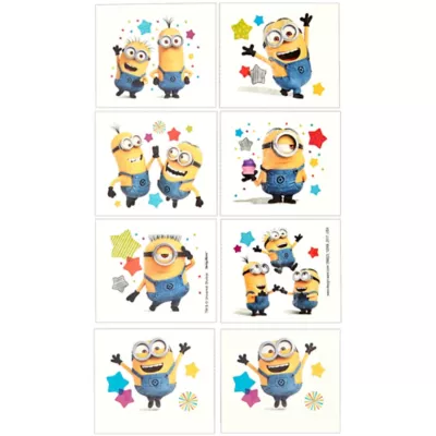  PartyCity Minions Tattoos 1 Sheet