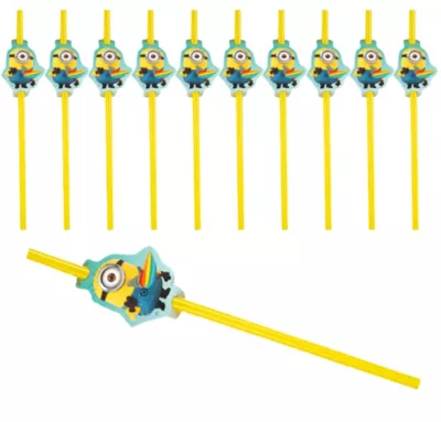 PartyCity Despicable Me Flexible Straws 24ct