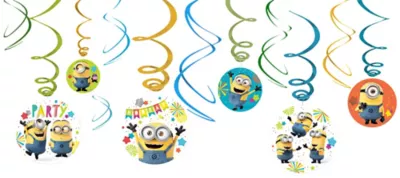 PartyCity Minions Swirl Decorations 12ct