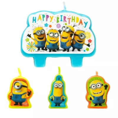 PartyCity Minions Birthday Candles 4ct