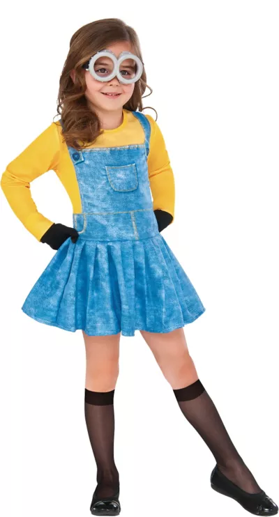 PartyCity Toddler Girls Minion Costume - Minions Movie