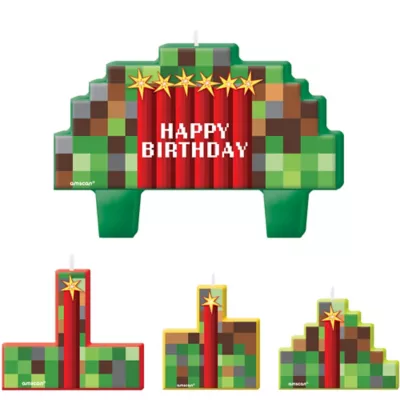 PartyCity Pixelated Birthday Candles 4ct