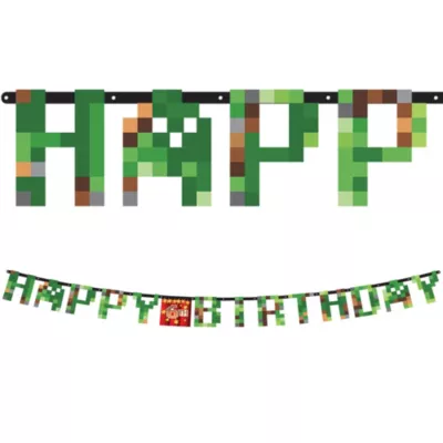 PartyCity Pixelated Birthday Banner Kit