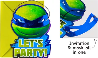 PartyCity Premium Teenage Mutant Ninja Turtles Invitations 8ct