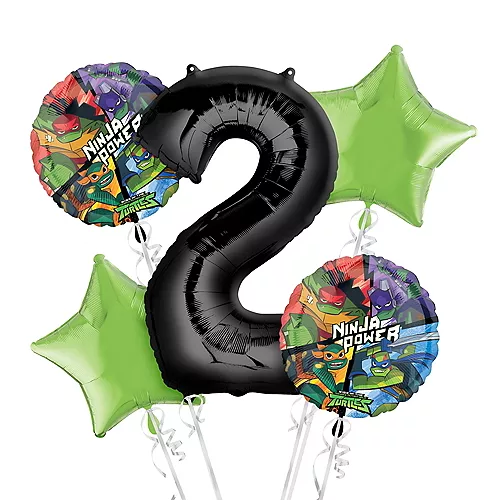 PartyCity Teenage Mutant Ninja Turtles 2nd Birthday Balloon Bouquet 5pc