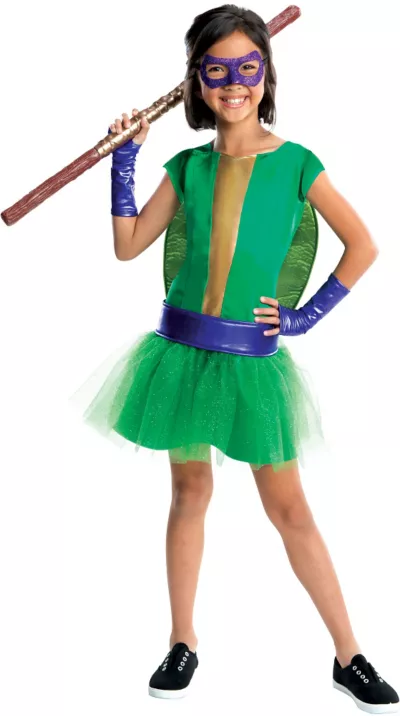 PartyCity Girls Donatello Costume Deluxe - Teenage Mutant Ninja Turtles