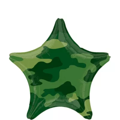 PartyCity Camouflage Birthday Balloon - Star