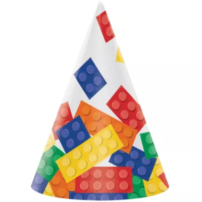  PartyCity Building Blocks Party Hats 8ct