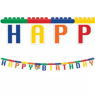 PartyCity Building Blocks Birthday Banner