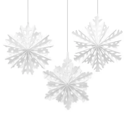 PartyCity Snowflake Fan Decorations 3ct