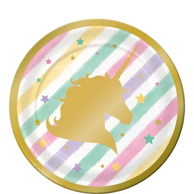  PartyCity Sparkling Unicorn Dessert Plates 8ct