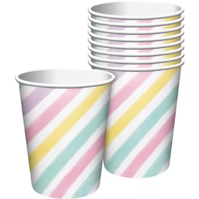 PartyCity Pastel Striped Cups 8ct