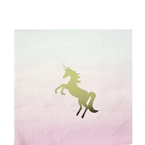 PartyCity We Love Unicorns Beverage Napkins 16ct