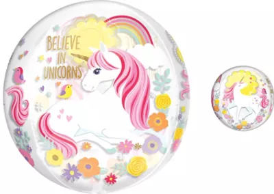 PartyCity Magical Unicorn Balloon - See Thru Orbz
