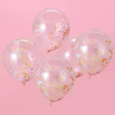 PartyCity Ginger Ray Pink Confetti Balloons 5ct